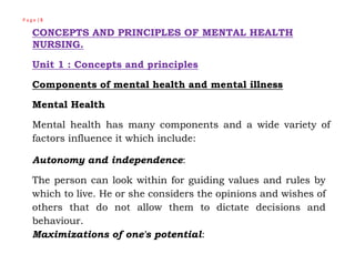 Comprehensive Concepts and History of Mental Health Nursing | PDF