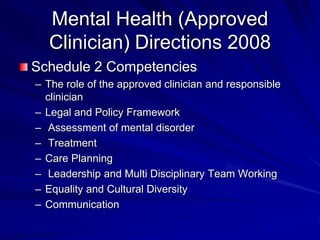 Asw Meaning Mental health act 2007 ld | PPTX
