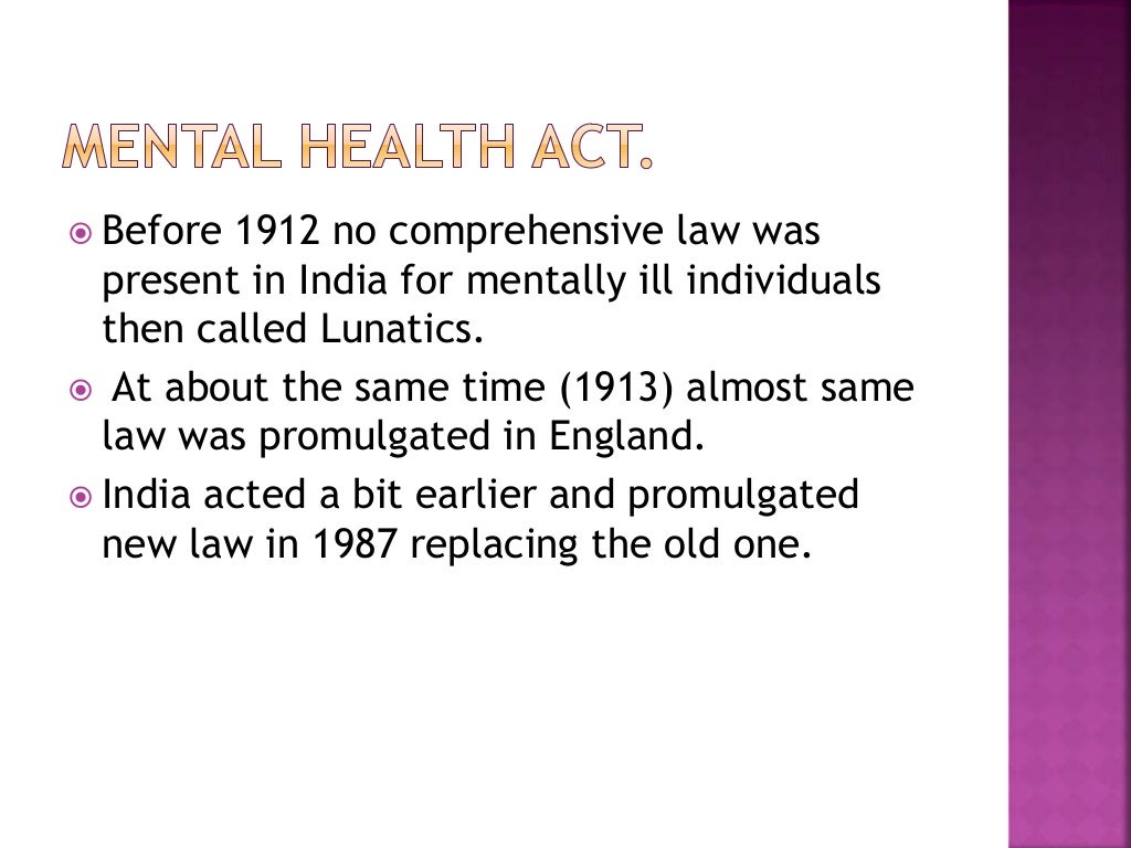 Mental Health Act Ppt