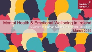 Mental Health & Emotional Wellbeing in Ireland
A Survey of ‘Human Givens’ in the Irish Population
March 2019
 
