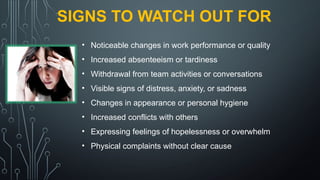 Mental Health and Wellbeing especially in a workplace | PPTX