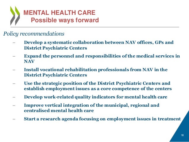 Mental health and work in Norway 2013