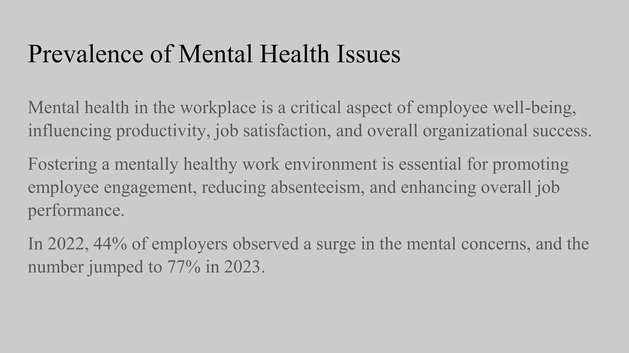 Mental Health Awareness in the Workplace | PPTX