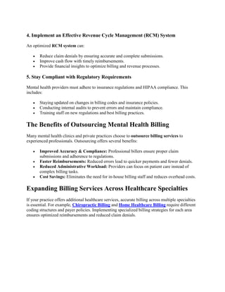 Mental Health Billing: A Guide to Streamlining Reimbursements | PDF