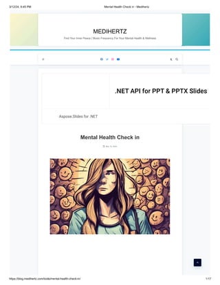 Mental Health Check in Tool To Test Your Mental Health