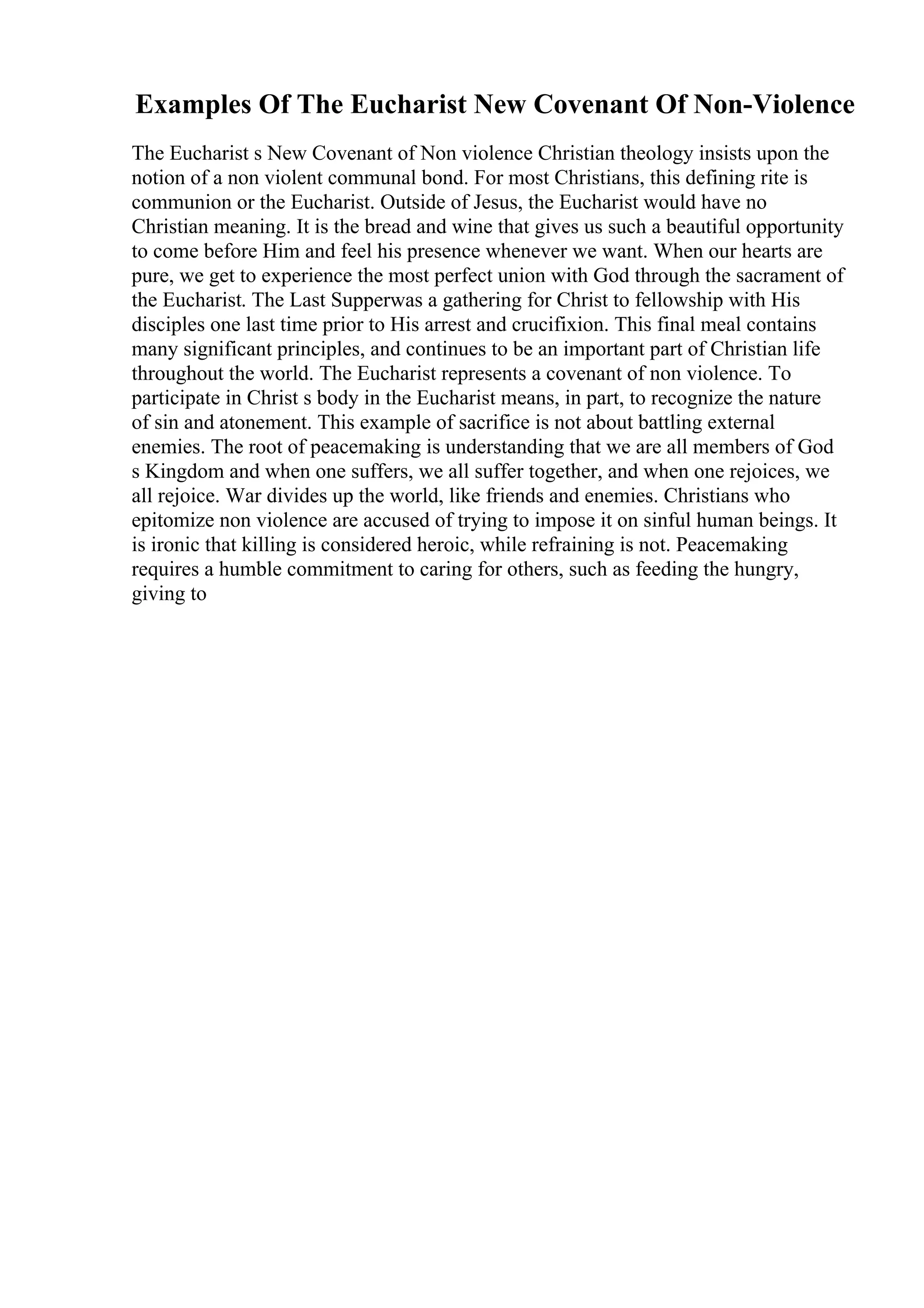 Covenant Non Example Mental Health Essay | PDF