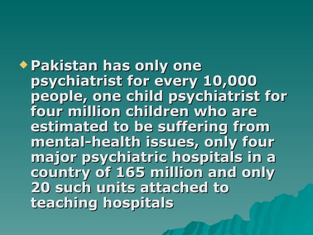 Mental health in Pakistan