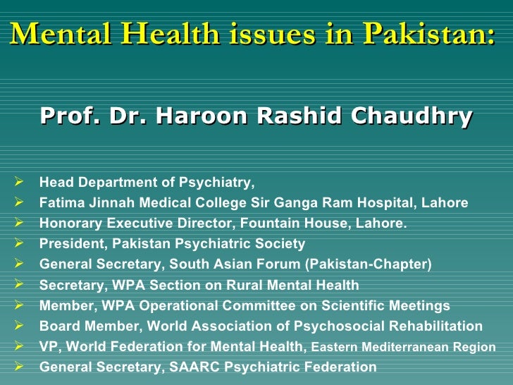 Mental health in Pakistan