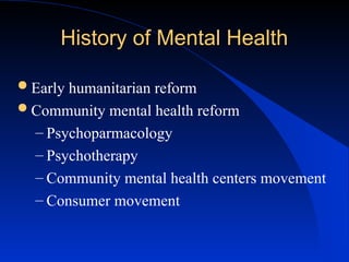 Mental health in the community powerpoint presentation | PPT