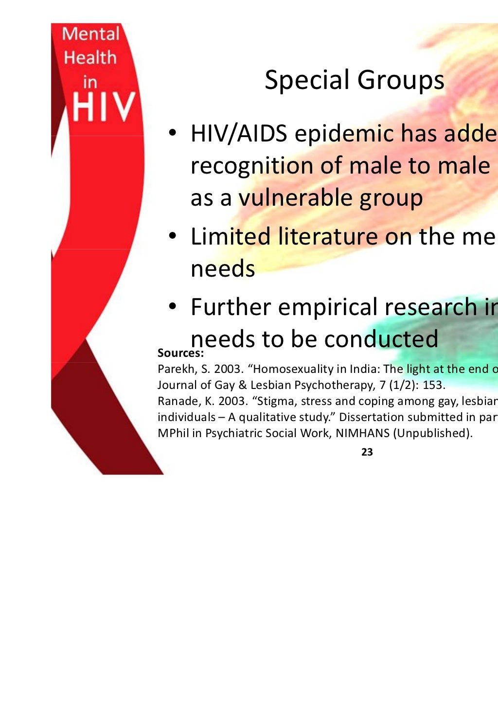 Mental health issues in HIV/AIDS - Indian Perspective by Kasi Sekar
