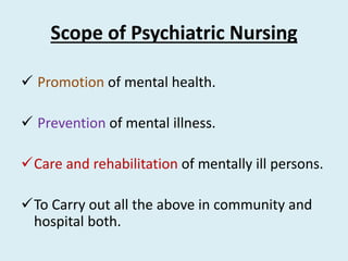 MENTAL HEALTH NURSING PPT.pdf according to different content | PDF
