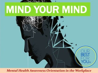 MIND YOUR MIND
Mental Health Awareness Orientation in the Workplace
 