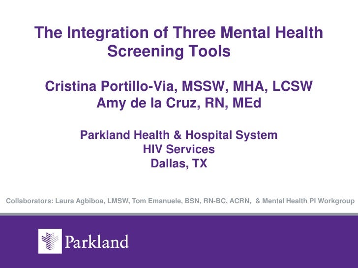 The integration of three mental health screening tools