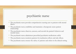 MENTAL HEALTH TEAM PSYCHIATRIC NURSING TW | PDF