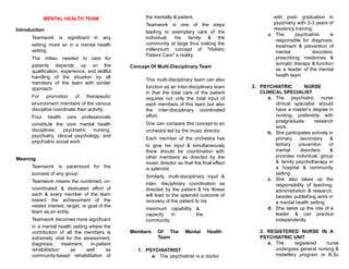 MENTAL HEALTH TEAM (1).pdfakbjashfuchsdcnasmcn | PDF