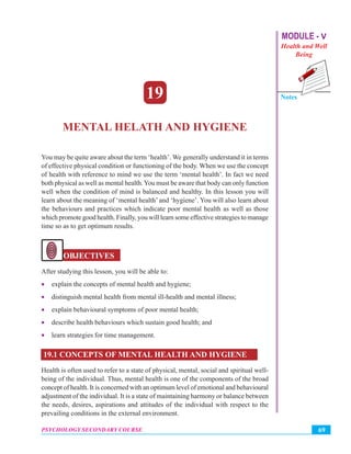 Mental health and hygiene | PDF