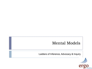 Mental Models Ladders of Inference, Advocacy & Inquiry 