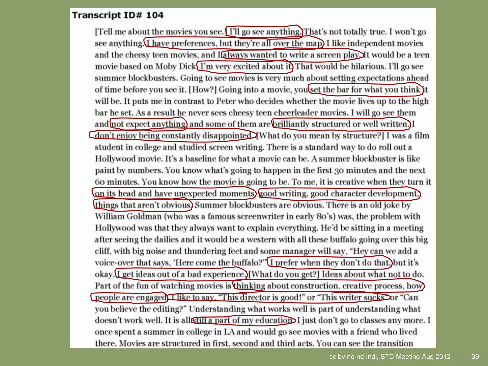 cc by-nc-nd Indi, STC Meeting Aug 2012   39
 