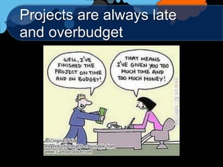 Projects are always late
and overbudget
 