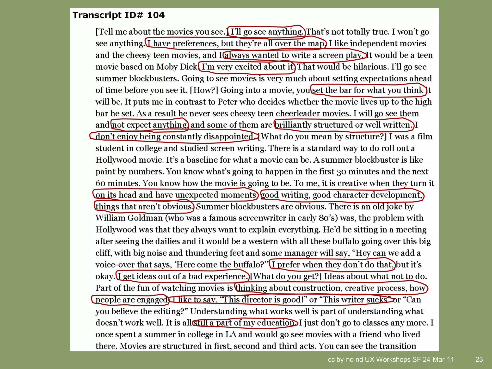 cc by-nc-nd UX Workshops SF 24-Mar-11   23
 
