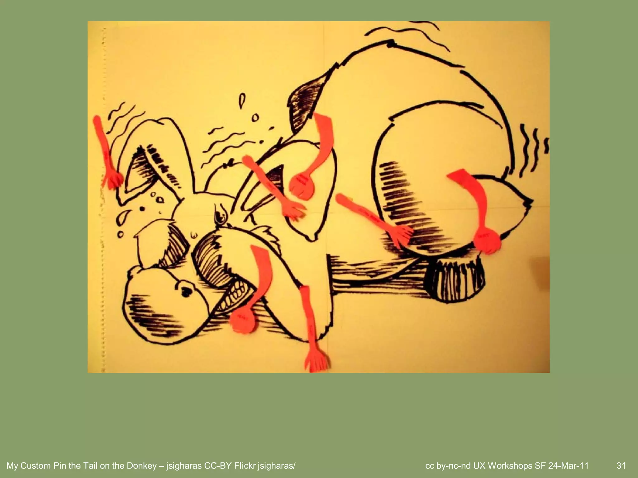 My Custom Pin the Tail on the Donkey – jsigharas CC-BY Flickr jsigharas/   cc by-nc-nd UX Workshops SF 24-Mar-11   31
 