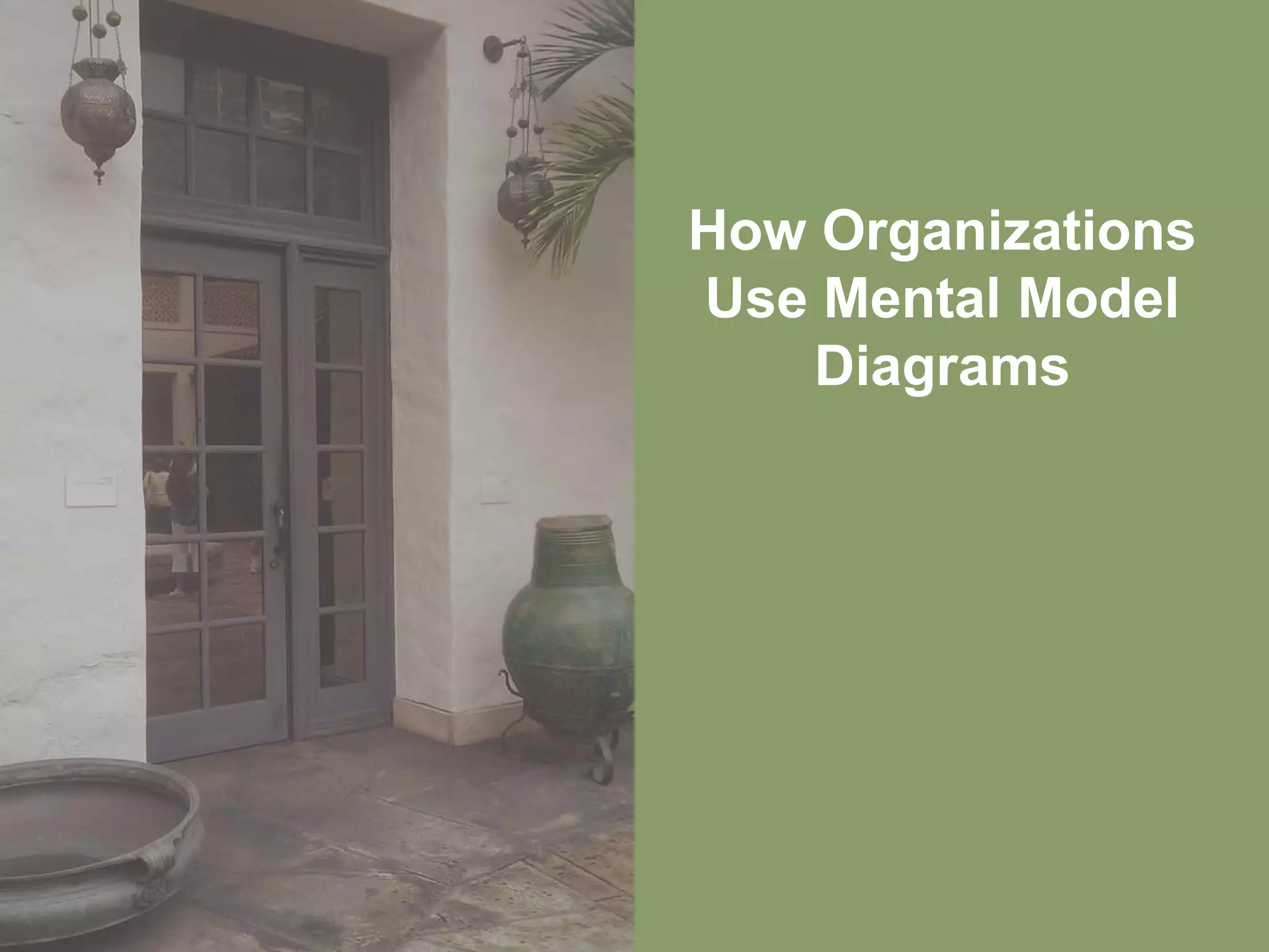 How Organizations
Use Mental Model
    Diagrams
 