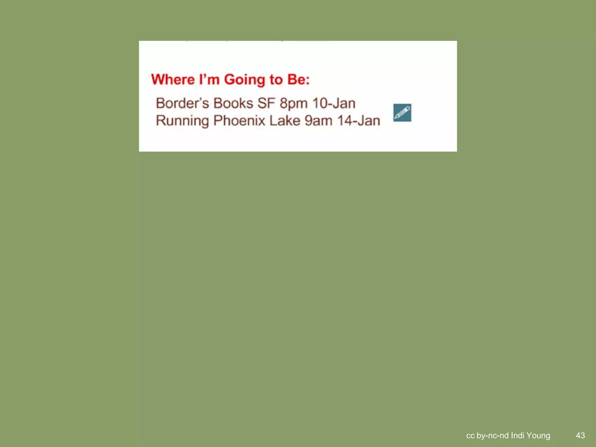 cc by-nc-nd Indi Young   43
 