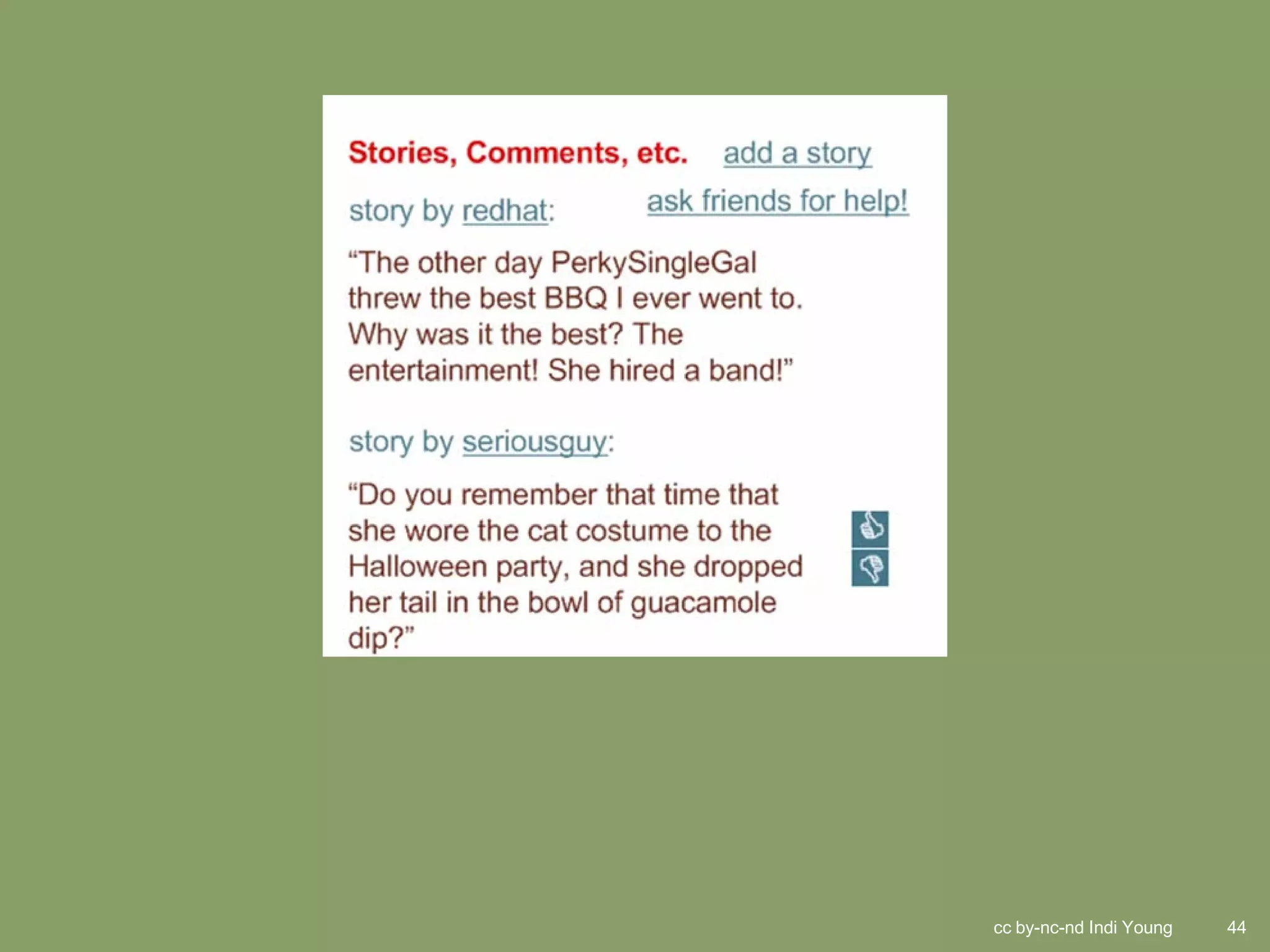 cc by-nc-nd Indi Young   44
 