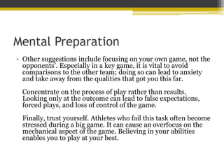 Mental Preparation Before a Key Soccer Match | PPTX