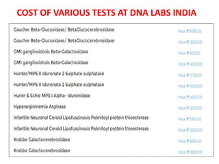 COST OF VARIOUS TESTS AT DNA LABS INDIA
 