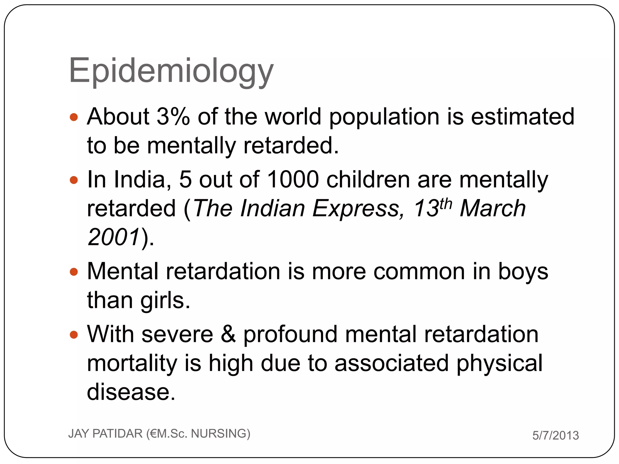 Mental retardation | PPSX