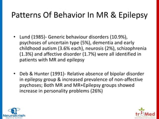 Generic Behavior Mental Retardation, Epilepsy & Behavior | PPT