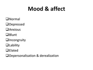 Mental state examination | PPTX