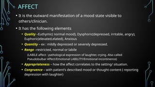 MENTAL STATUS EXAMINATION for psychiatry | PPTX