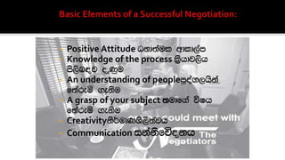 • Positive Attitude Okd;aul wdld,am
• Knowledge of the process l%shdj,sh
ms,sn|j ±Kqu
• An understanding of peoplemqoa.,hska
f;areñ .eksu
• A grasp of your subject ;udf.a úIh
f;areñ .eksu
• Creativityks¾udKYs,s;ajh
• Communication ikaksfúokh
 