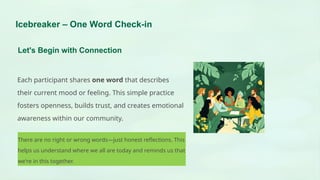 Workshop on Mental Health and Well-being | PPTX
