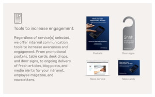 v
Case study
DONG Energy is one of the leading energy groups
in Northern Europe and the world’s biggest
offshore wind developer.
6,500
~ 1,500
~ 1,200
5
3
said it will improve or
change their lives.
96%
Employees
Employee participation
Apps downloaded
Office locations
Countries
 