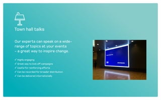 We empower through workouts
Workouts are activities people must do to
experience change. For each topic, we have a
comprehensive collection of workouts.
Our booklets summarize our talks and
highlight workouts so nothing is forgotten.
Our workouts are accessible through
our app - at work, at home, or on the go -
making change easy and ongoing.
 