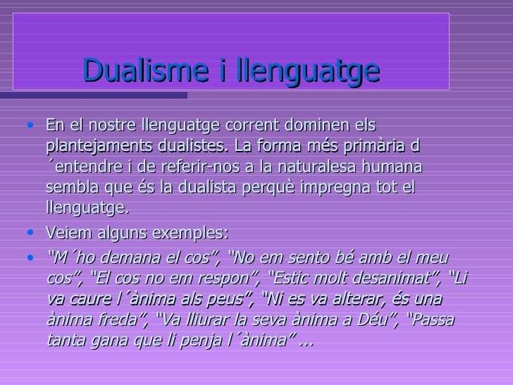 Un Cas De Dualisme Classique Et Spectaculaire