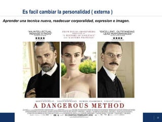 22
Es facil cambiar la personalidad ( externa )
Aprender una tecnica nueva, readecuar corporalidad, expresion e imagen.
 