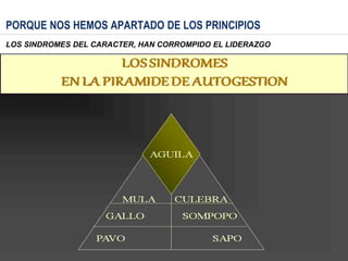 6
PORQUE NOS HEMOS APARTADO DE LOS PRINCIPIOS
LOS SINDROMES DEL CARACTER, HAN CORROMPIDO EL LIDERAZGO
 