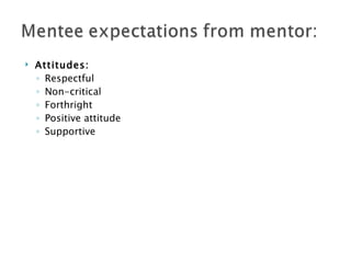 Attitudes: Respectful Non-critical Forthright Positive attitude Supportive 