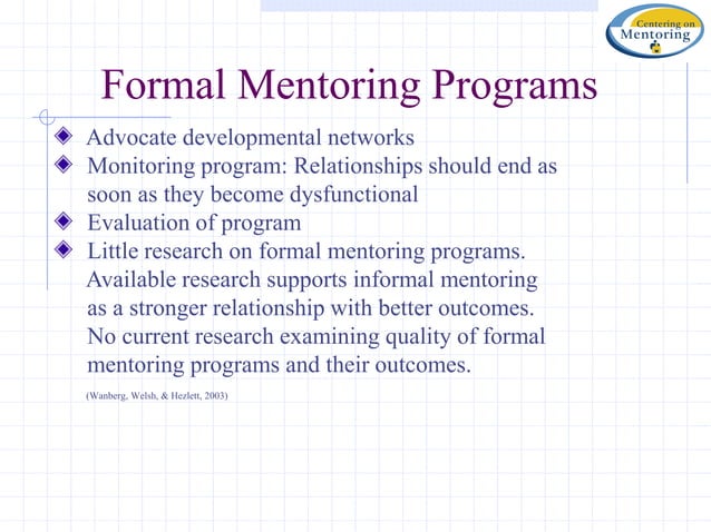 mentoring programs and roles of mentors & mentee.ppt