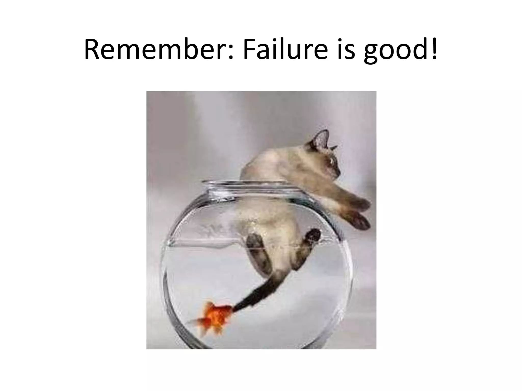 Remember: Failure is good!

 