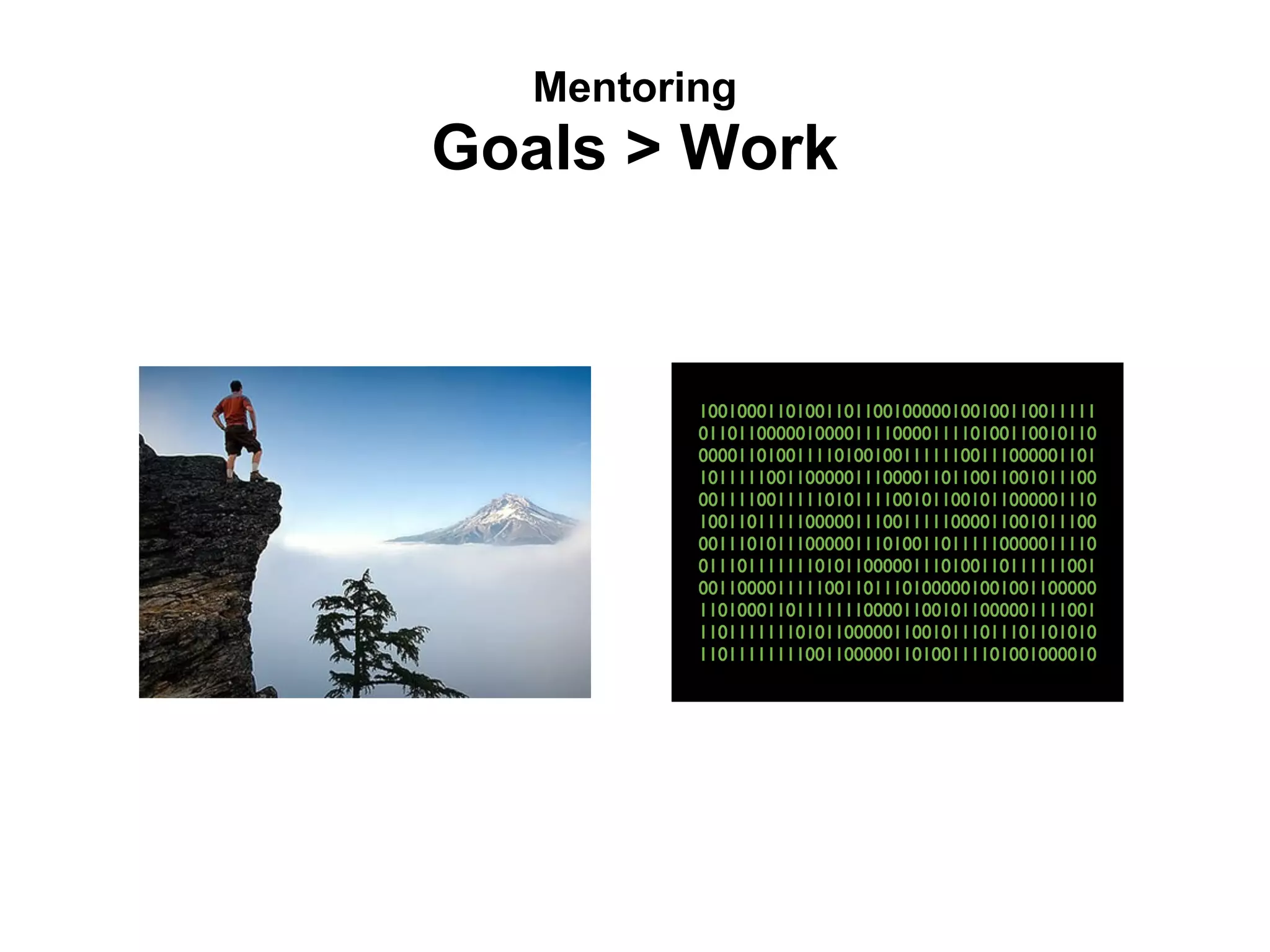 Mentoring
Goals > Work
 