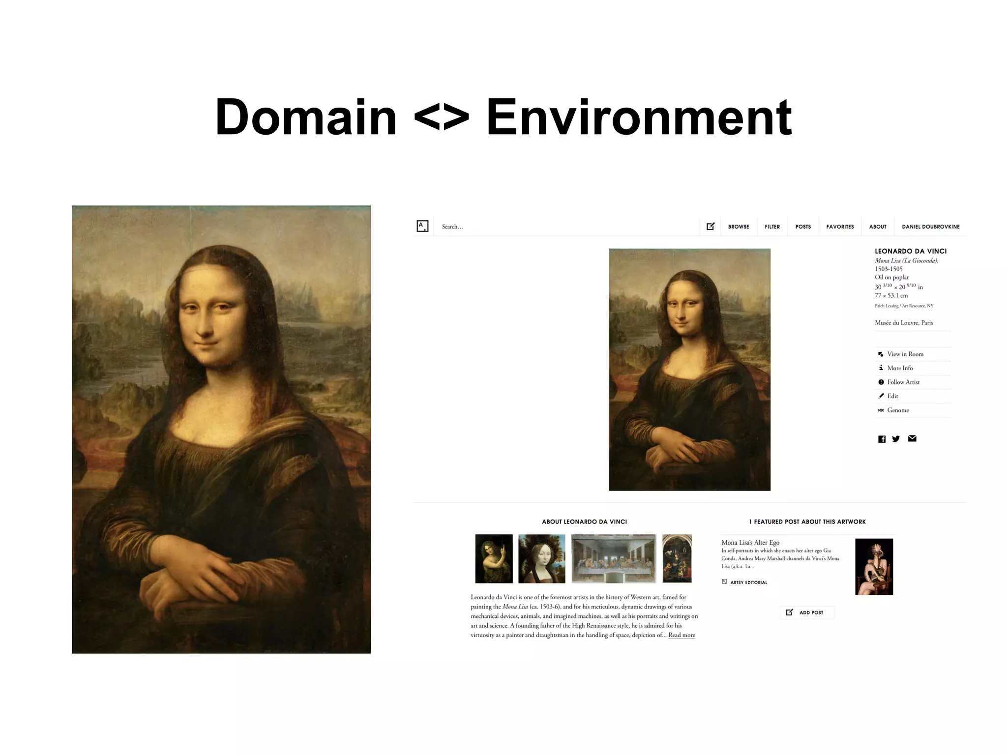 Domain <> Environment
 