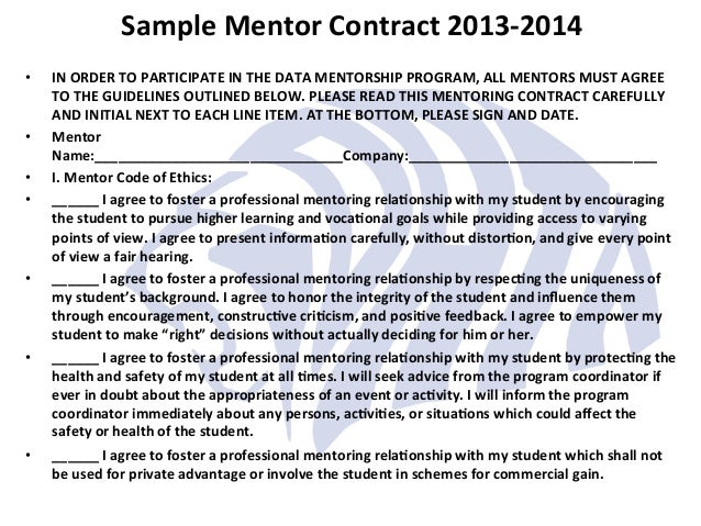 mentorship agreement template data mentoring mentorship agreement template data mentoring