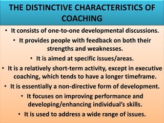 STEPS OF A PERFORMANCE-BASED COACHING
SESSION (CONSTRUCTIVE FEEDBACK)
• Describe the positive performance result or work h...
