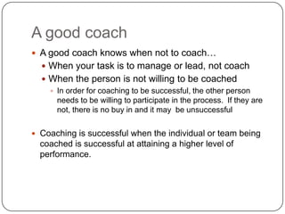 Mentoring & coaching for optimal performance