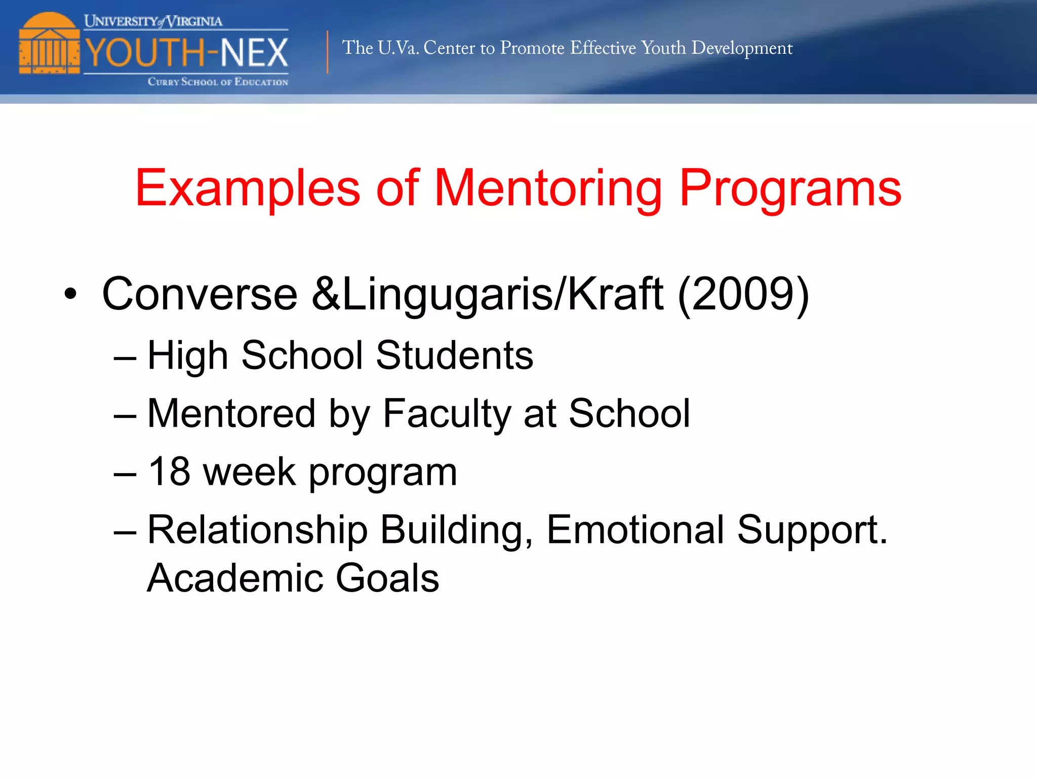 The U.Va. Center to Promote Effective Youth Development

Chicago Youth Development Study

Patrick H. Tolan, Deborah Gorman-Smith,
David B. Henry, Michael Schoeny,
Susan Scrimshaw, Co-PI, Ethnography
Funded by NIMH, NSF, NICHD, CDC-P and W.T. Grant Foundation

 